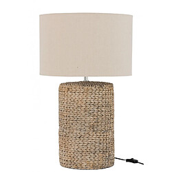 Dansmamaison Pied De Lampe + Abat-Jour Tresse Epaisse Beton/Coton Naturel Large