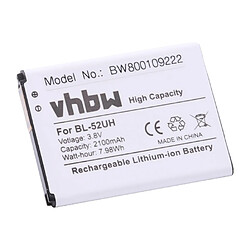 vhbw Li-Ion Batterie 2100mAh (3.8V) pour téléphone portable, smartphone LG D280N, D320, D325, D329, H440N, L Fino comme BL-52UH.