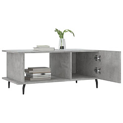 Avis vidaXL Table basse gris béton 90x50x40 cm bois d'ingénierie