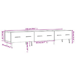 vidaXL Meuble TV noir 150x36x30 cm bois d'ingénierie pas cher