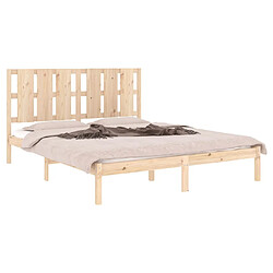 Avis Maison Chic Lit adulte - Lit simple Cadre de lit,Structure du lit Contemporain bois massif 150x200 cm très grand -MN30113