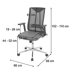 Mendler Chaise de bureau HWC-J53, chaise pivotante chaise de bureau, ergonomique similicuir ~ bleu-Gris