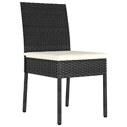 vidaXL Chaises à manger de jardin lot de 4 Résine tressée Noir