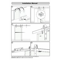 Secury-T Rail porte coulissante loft/fermière acier noir en applique pour port