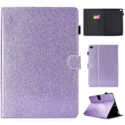 Wewoo Housse Coque Pour iPad Air / Air 2 / iPad 9.7 Étui en cuir avec rabat horizontal poudre à paillettes support et fente carte Violet