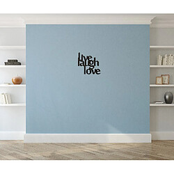 Acheter Homemania Décoration murale Mots - Art mural - Citations - Live Laugh Love - pour le salon, la chambre à coucher - Acier noir, 50 x 0,15 x 50 cm