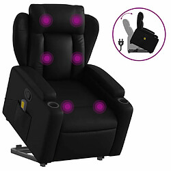 Maison Chic Fauteuil Relax pour salon, Fauteuil inclinable de massage Noir Similicuir -GKD71579