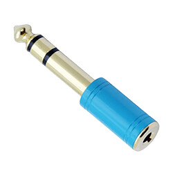 Adaptateur audio stéréo femelle 6,35 mm 1/4 pouce mâle à 3,5 mm 1/8 pouce bleu pas cher