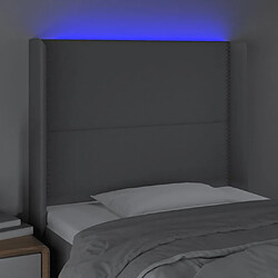 Acheter Maison Chic Tête de lit moderne à LED lumineuse pour chambre - Décoration de lit Gris clair 83x16x118/128 cm Tissu -MN71837