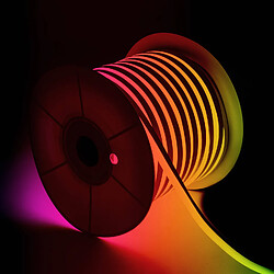 Ledkia Bobine Gaine Néon LED Flexible Dimmable 11W/m 220V AC 60 LED/m 50m Semi-circulaire 180° RGB IP67 Coupe Tous les 100cm RGB