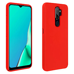 Avizar Coque Oppo A9 2020 et A5 2020 Silicone Semi-rigide Finition Soft Touch rouge