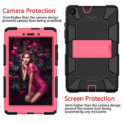 Wewoo Pour Galaxy Tab A8.0 2019 / T290 Housse de protection en silicone bicolore antichoc avec support noir + rose vif