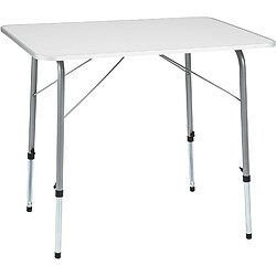 Helloshop26 Table pliante de pique nique table de camping pliante exterieur en aluminium légère & compacte table brocante table a manger table à tapisser hauteur réglable 80 x 60 x 68 cm 2008249