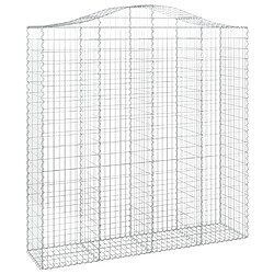 vidaXL Panier de gabions arqué 200x50x200/220 cm Fer galvanisé