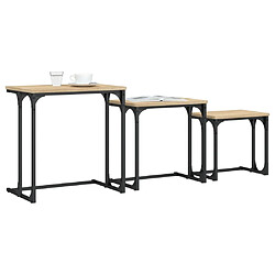 Avis Maison Chic Lot de 3 Tables basses gigognes pour salon | Table à café chêne sonoma bois d'ingénierie -GKD36014