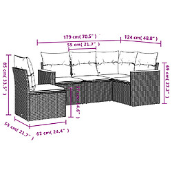 Avis Maison Chic Salon de jardin 5 pcs avec coussins | Ensemble de Table et chaises | Mobilier d'Extérieur gris résine tressée -GKD44263