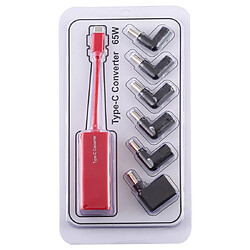 Acheter Wewoo Chargeur Adaptateur secteur pour ordinateur portable 65 W Convertisseur USB-C / Type C à 6 en 1 Rouge