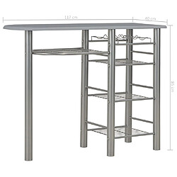 vidaXL Ensemble de bar avec étagères 3 pcs Bois et acier Gris pas cher