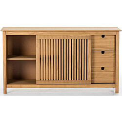 Acheter Pegane Buffet bas en pin massif décor ciré chêne, meuble de rangement - Longueur 150 x Profondeur 40 x Hauteur 80 cm