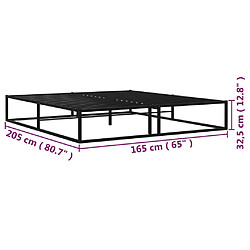 vidaXL Cadre de lit sans matelas noir métal 160x200 cm pas cher