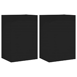 vidaXL Meubles TV muraux 2 pcs noir 40,5x30x60 cm bois d'ingénierie