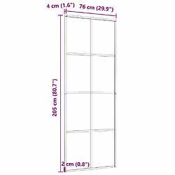 vidaXL Porte coulissante Aluminium et verre ESG 76x205 cm Noir pas cher