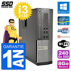 PC Dell OptiPlex 990 SFF Intel Core i3-2120 RAM 8Go SSD 240Go Windows 10 Wifi - Occasion