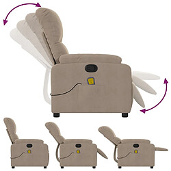 Acheter vidaXL Fauteuil inclinable de massage taupe tissu microfibre