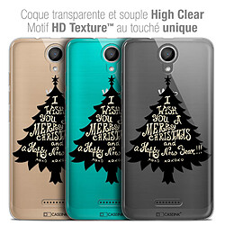 Caseink Coque Housse Etui Wiko Harry (5 ) [Crystal Gel HD Collection Noël 2017 Design XOXO Tree - Souple - Ultra Fin - Imprimé en France]