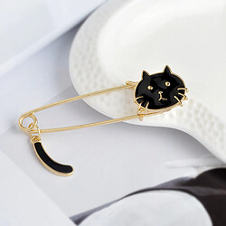 Avis 1 pièce Broche Motif Chat Blanc + 1 pièce Broche Motif Chat Noir En Alliage Or Accessoires Vetements Pour Femme