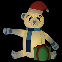 vidaXL Ours en peluche gonflable de Noël à LED 240 cm