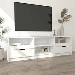 Avis Maison Chic Meuble TV scandinave - Banc TV pour salon Blanc 150x33,5x45 cm Bois d'ingénierie -MN54218