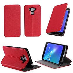 Xeptio Etui luxe Asus Zenfone 3 MAX PLUS 5,5 ZC553KL pouces rouge avec stand - Housse coque de protection