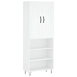 vidaXL Buffet haut Blanc 69,5x34x180 cm Bois d'ingénierie