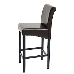 Avis Mendler Tabouret de bar HWC-C33, tabouret de comptoir, bois ~ brun, pieds foncés, cuir