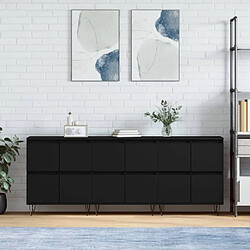 vidaXL Buffets 3 pcs noir bois d'ingénierie