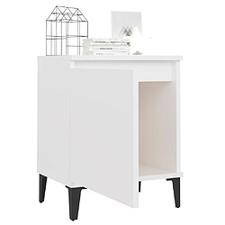 Acheter Maison Chic Lot de 2 Tables de chevet,Table de nuit,Table d'appoint pour salon avec pieds en métal Blanc 40x30x50 cm -MN30799