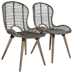 vidaXL Chaises à manger lot de 2 marron rotin naturel 