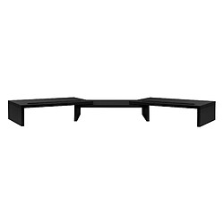 Support double écran 110x27x10,5 cm Noir en bois ML-Design