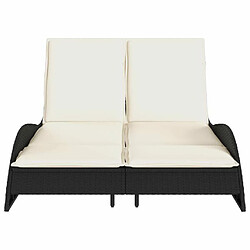 Acheter Maison Chic Chaise longue avec coussins, Transats, Bain de Soleil noir 114x205x73 cm résine tressée