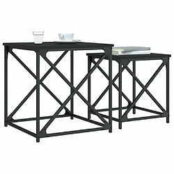 Acheter Maison Chic Lot de 2 Tables basses gigognes pour salon | Table à café noir bois d'ingénierie -GKD33954