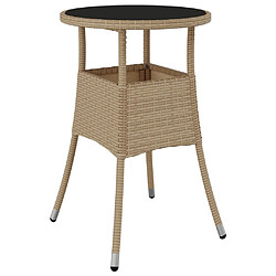 Avis vidaXL Ensemble à manger de jardin et coussins 3 pcs beige rotin verre