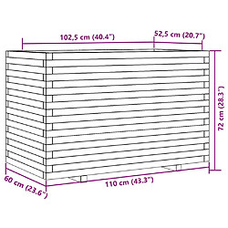 vidaXL Jardinière 110x60x72 cm bois de pin massif pas cher