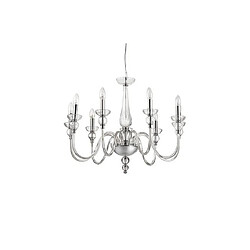 Ideal Lux Chandelier sans abats jours Doge Verre Transparent 9 ampoules 70cm