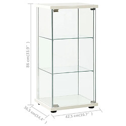 vidaXL Armoire de rangement Verre trempé Blanc pas cher