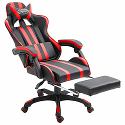 vidaXL Chaise de jeu avec repose-pied Rouge Similicuir