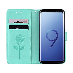 Acheter Wewoo Housse Étui vert et rose pour Samsung Galaxy S9 En Relief Horizontal Flip Environnementale PU en cuir avec titulaire fentes cartes porte-monnaie