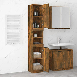 Acheter Maison Chic Armoire de bain,Meuble de rangement de salle de bain,Meuble haut Chêne fumé 32x34x188,5 cm Bois d'ingénierie -GKD471802