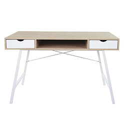 Avis Mendler Bureau HWC-E92, table d'ordinateur, structure 3D 120x60cm brun naturel, blanc