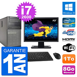 PC Tour Dell 390 MT Ecran 19" i7-2600 RAM 8Go Disque 1To HDMI Windows 10 Wifi - Occasion